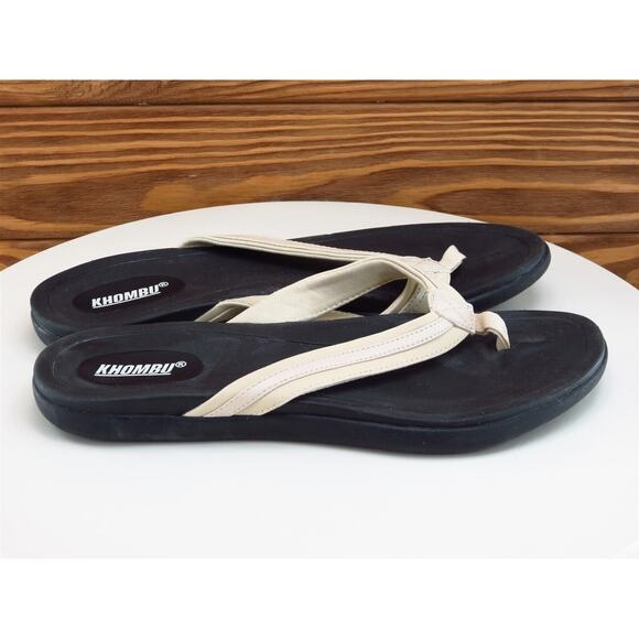Khombu Size 8 M Women Sandal Flip Flop Beige Synthetic - Picture 5 of 10